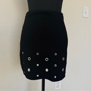 NWOT! H&M Black Mini Skirt with Metallic Accents